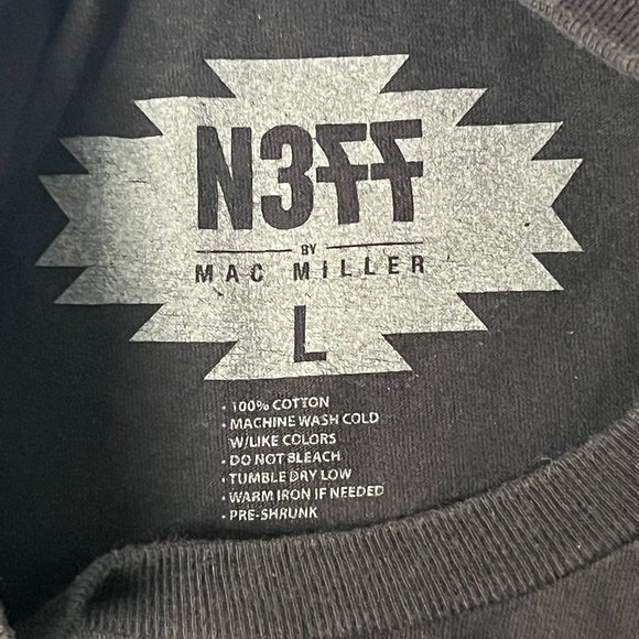 Neff Mac Miller T-Shirt Mens Large Black Graphic Tee Southwestern Tribal N3FF - Picture 4 of 6